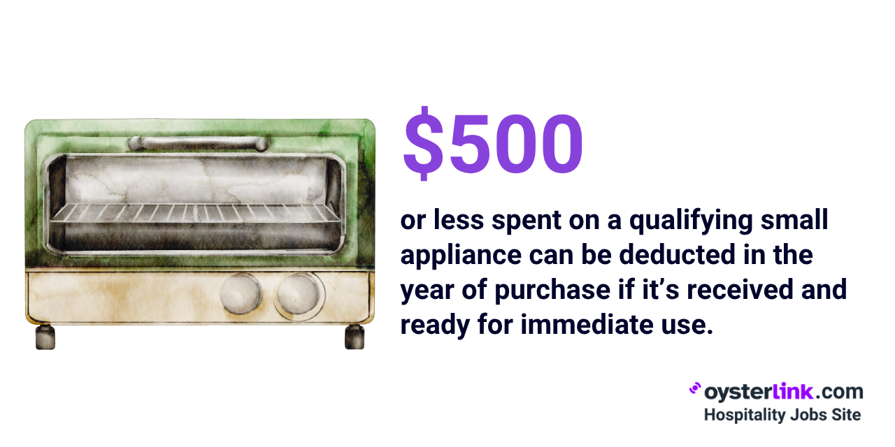 small appliances costing 500 dollars or less 